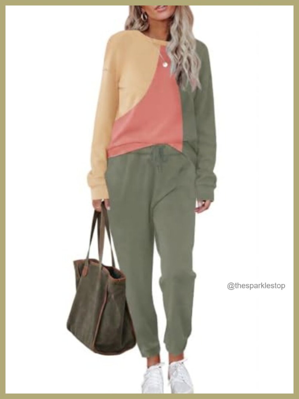 Women's Two Piece Lounge Set Long Sleeve Sweatsuit Jogger Set